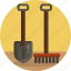 gardening, gardening tools, gardening equipment, fork, spade 