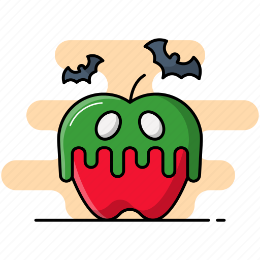 Poison apple, fairytale, snow white, temptation, witch, rotten, worm icon - Download on Iconfinder