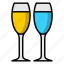 glasses, water, wine, beverage, vodka, juice, cocktail icon 