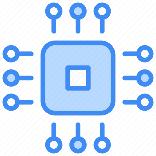 Microchip, chip, processor, cpu, microprocessor, hardware, processor-chip icon - Download on Iconfinder