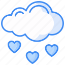 cloud, heart rain, love, rain, valentine icons