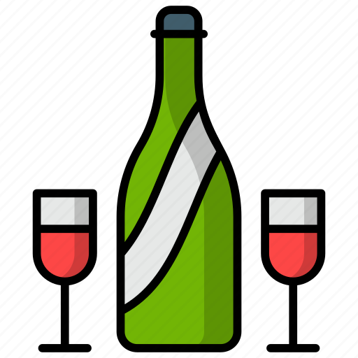 Champagne, celebration, glass, party, toast, wedding, wine icons icon - Download on Iconfinder
