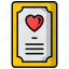 card, heart, invitation, invite, love, valentine icons 