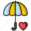 umbrella, protection, rain, rainy, security, weather icons 