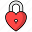 padlock, closed, feelings, love, romantic, valentines, valentines day icons 