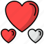 hearts, feelings, heart, love, romantic, valentines, valentines day icons 