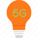 smart, light, bulb, technology, icon