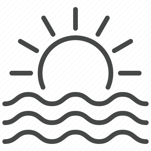 Sunset, sun, waves, lake, sea, ocean icon - Download on Iconfinder