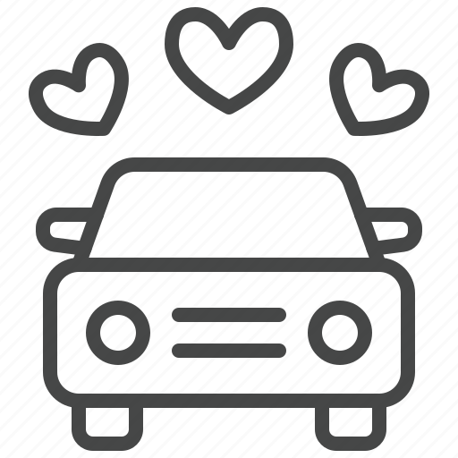 Car, vehicle, hearts, newlyweds icon - Download on Iconfinder
