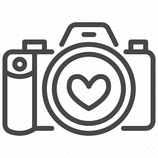 Photo, camera, heart, wedding, engagement, photographer icon - Download on Iconfinder