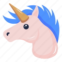horned animal, unicorn, mythical creature, horned horse, pony