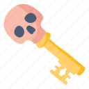 skull key, magic key, passkey, latchkey, horror key