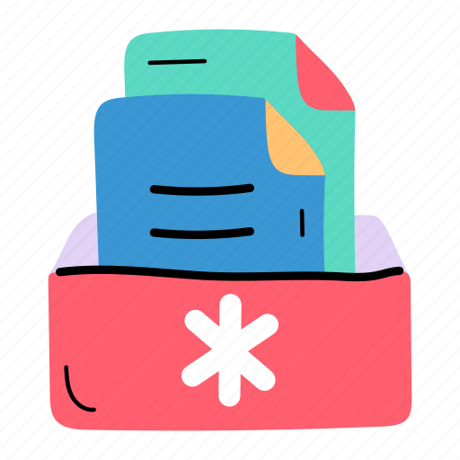 Medical files, medical records, medical documents, medical folder, patient records icon - Download on Iconfinder