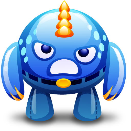 Angry, blue, monster icon - Free download on Iconfinder