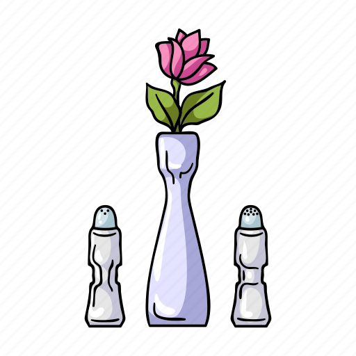 Appliance, flower, pepper shaker, restaurant, salt shaker, serving, vase icon - Download on Iconfinder