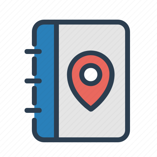 Journey, roadbook, log, travel, location, pin, book icon - Download on Iconfinder