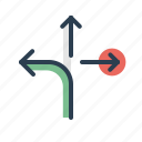 arrows, directions, left, path, sitemap