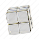 abstract, cube, shape, clear, transparent, puzzle, 3d
