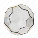 abstract, polygon, clear, transparent, glass, 3d, ball