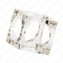 circle, cube, clear, transparent, glass, geometric, 3d