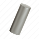 cylinder, shape, silver, metal, metallic, geometric, 3d