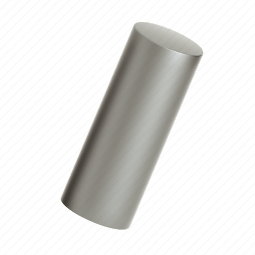 Cylinder, shape, silver, metal, metallic, geometric, 3d icon - Download on Iconfinder