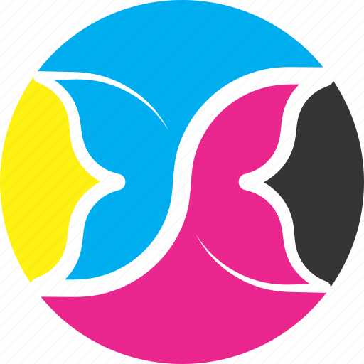 Butterfly Cmyk Logo Print Printing Icon
