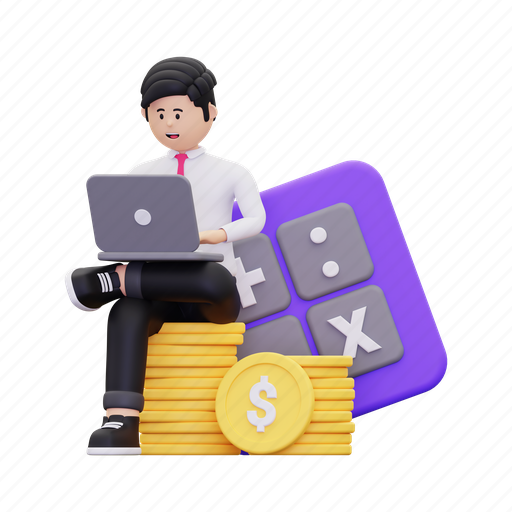 Accounting, financial, finance, financial report, investment, calculation, accountant 3D illustration - Download on Iconfinder