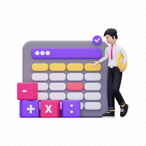 Accounting, financial, finance, financial report, investment, calculation, accountant 3D illustration - Download on Iconfinder