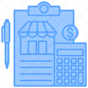 accounting, blue, small, file, finance, calculation, document, money, calculator