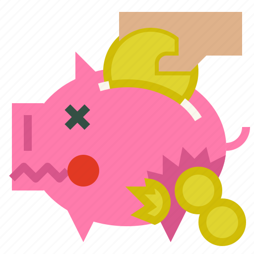 Bank, broken, leaked, piggy icon - Download on Iconfinder