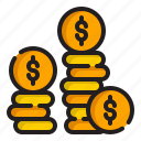 coins, money, cash, stack, currency, coin, argent, business and finance