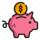 piggy, bank, banking, savings, coin, money, economy, commerce and shopping