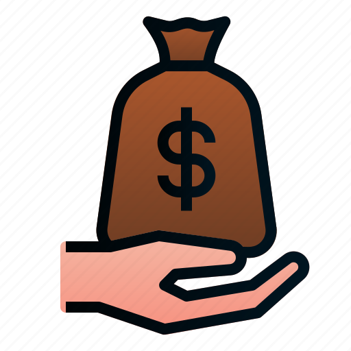Accounting, bag, finance, hand, loan, money icon - Download on Iconfinder