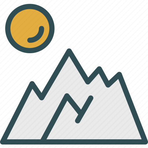 Cold, heights, landscape, mountains, sun icon - Download on Iconfinder