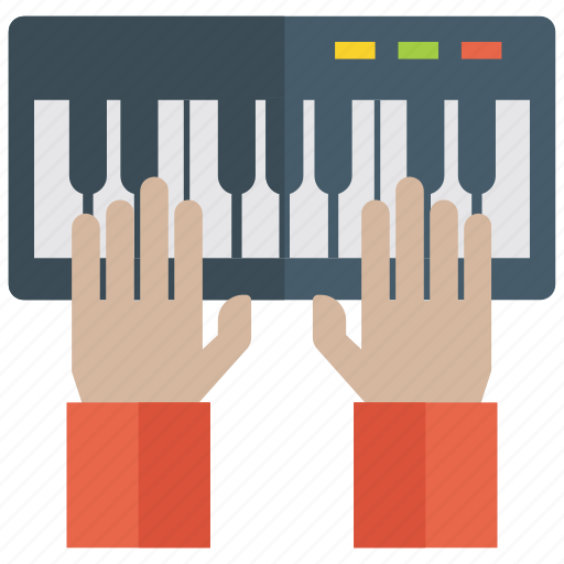 Entertainment, instrument, keyboard playing, music, musical instrument, playing piano icon - Download on Iconfinder