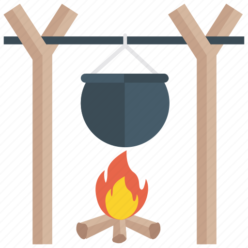 Bonfire, campfire, camping cooking, combustion, firepit, outdoor food icon - Download on Iconfinder