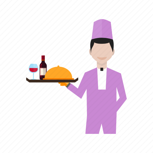 Butler, catering, food, restaurant, service, tray, waiter icon - Download on Iconfinder