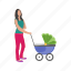 baby, carriage, family, happy, mother, pram, stroller 