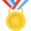 game medal, gold medal, passion for winning, sports award, star medal 