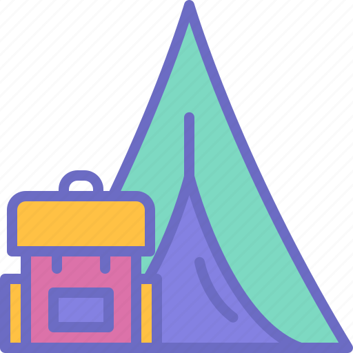 Camping, tent, backpack, travel, adventure icon - Download on Iconfinder
