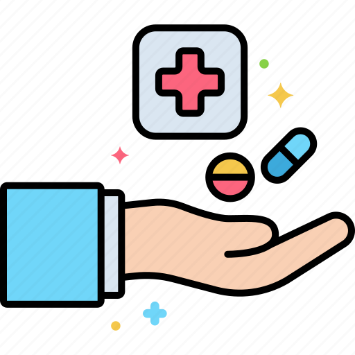 Hand, medical, pills, treatment icon - Download on Iconfinder