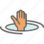 drowning, hand, help, navigation, support, victim, water 