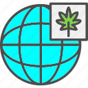 internet, blobal, globe, cannabis