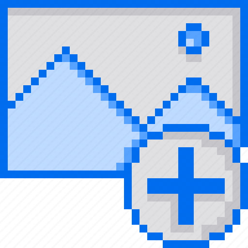 Image, plus, pixelart, add, picture icon - Download on Iconfinder