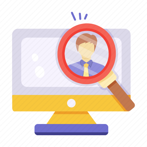 Find resource, search resource, find candidate, online recruitment, find employee icon - Download on Iconfinder