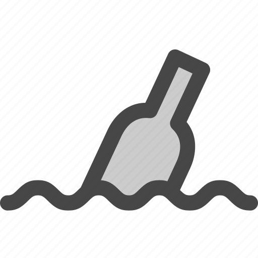 Bottle, floating, letter, lost, message, ocean, water icon - Download on Iconfinder