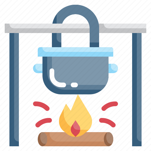 Pot, on, fire, camping, holidays icon - Download on Iconfinder