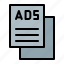 advertising, document, file, format, extension, folder 