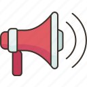 bullhorn, campaign, announce, communication, loudspeaker